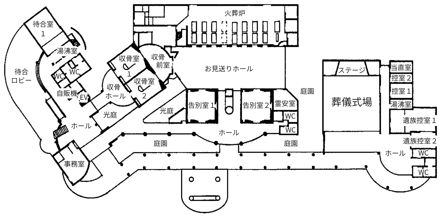 ひがしひろしま聖苑館内配置図